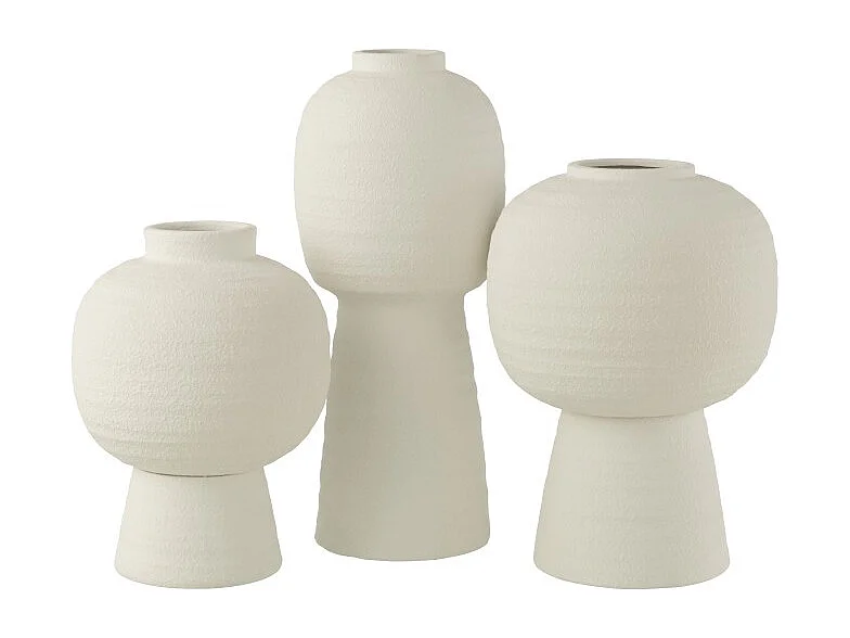 Lámpara de cerámica blanca en forma de jarrón 21.5x21.5x50 cm