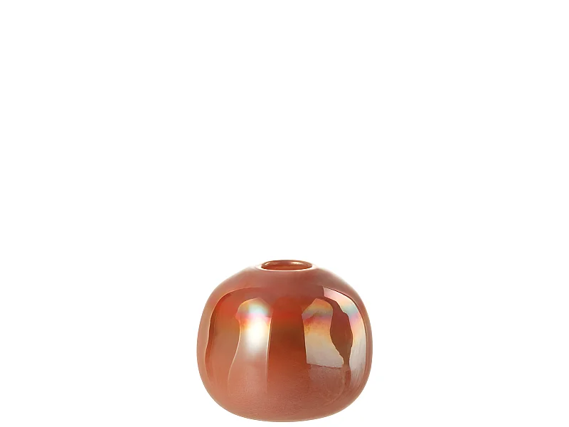 Vaso di vetro rosso 14x14x13cm