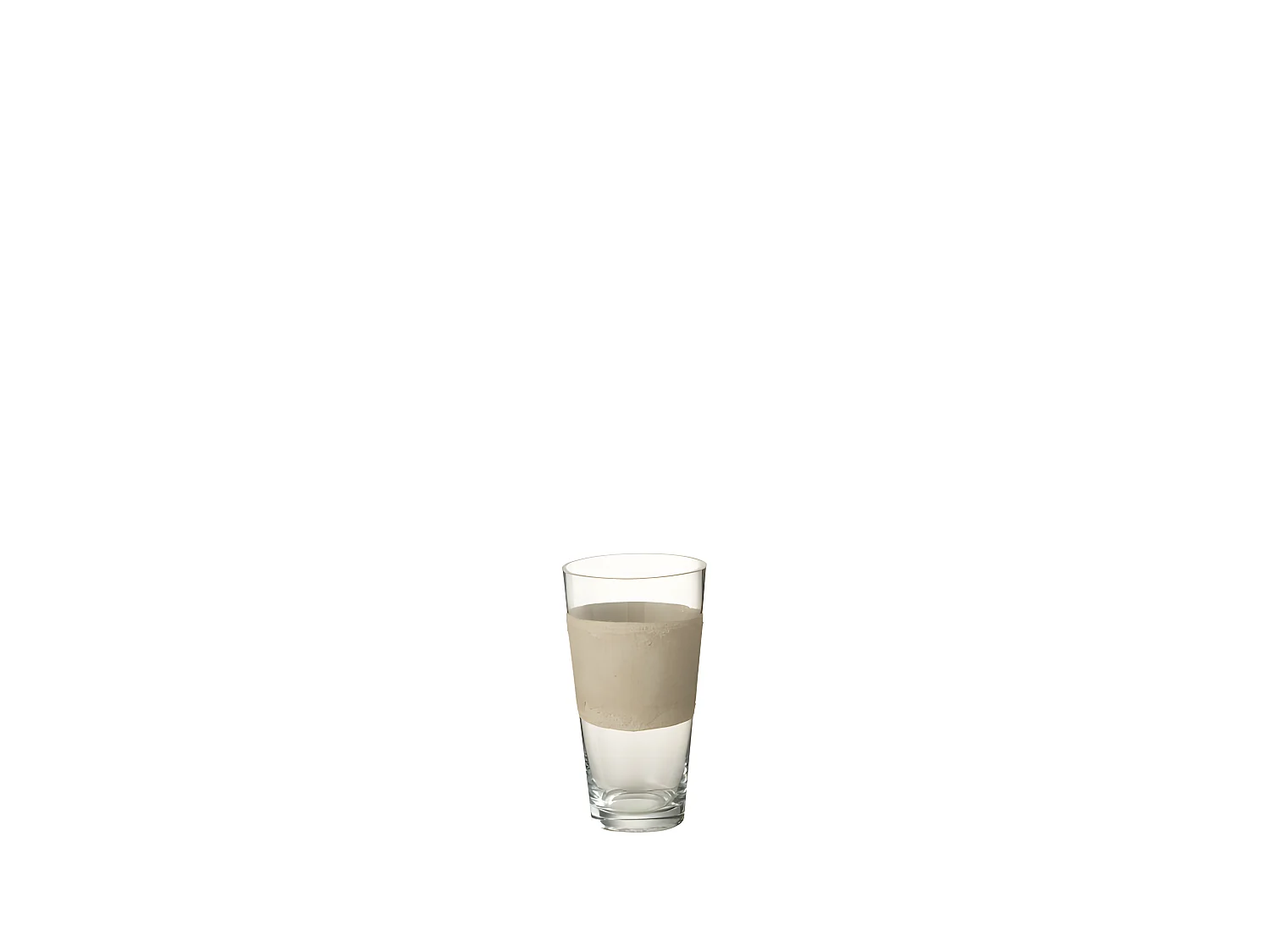 Vaso con linea in vetro beige 14x14x25 cm
