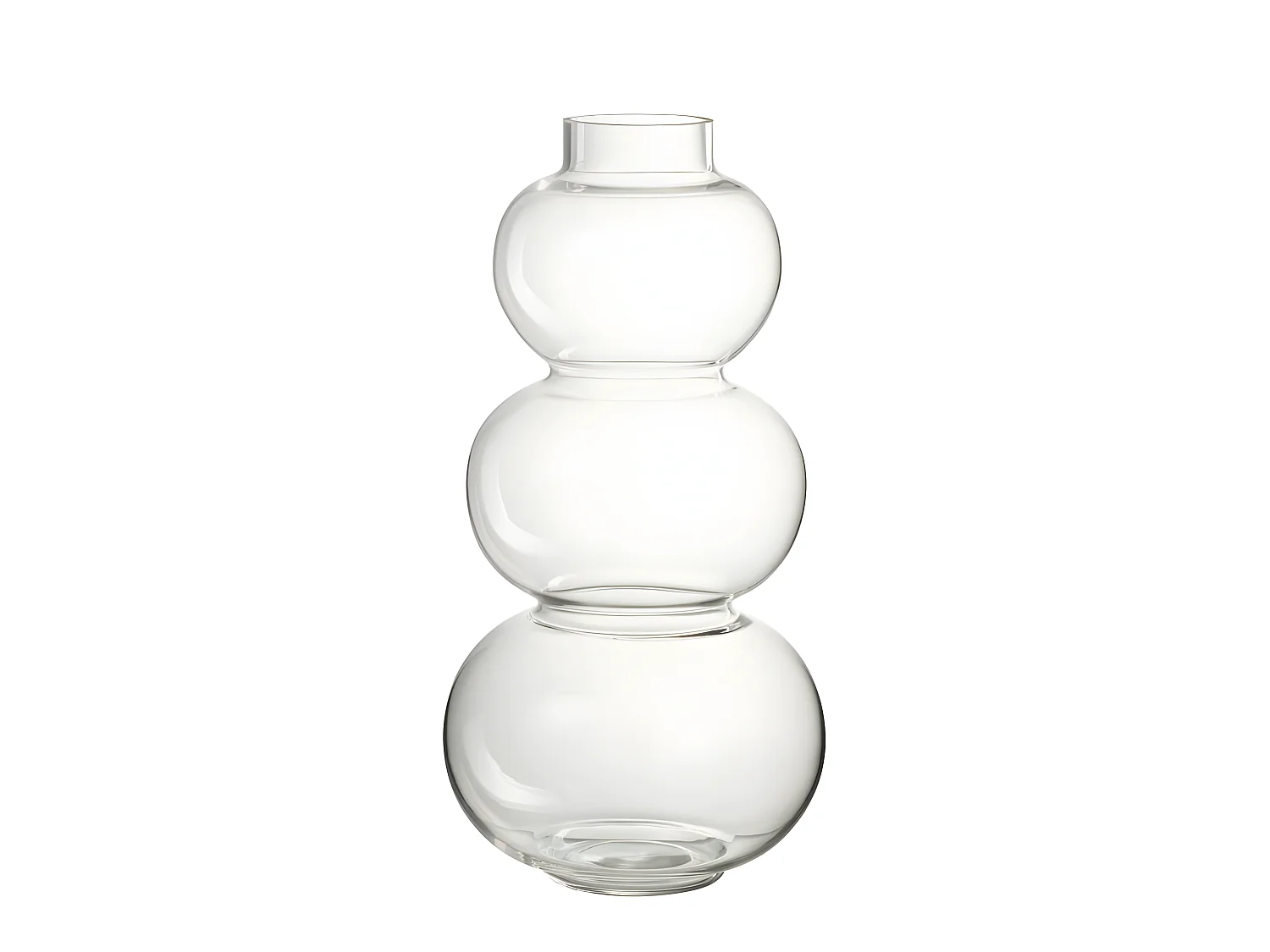Tres bolas de vidrio transparente de 19x19x36 cm