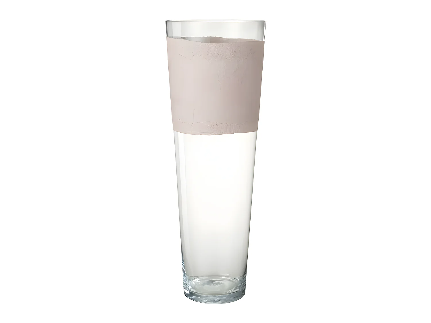 Vaso con linea in vetro rosa 25x25x70 cm
