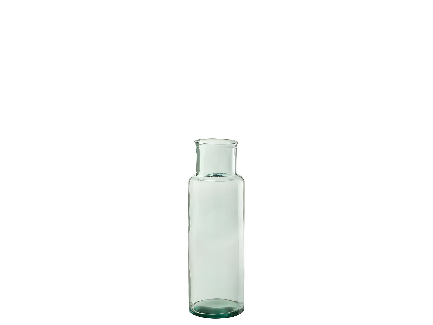 Jarrón cilíndrico de vidrio transparente de 15x15x45 cm