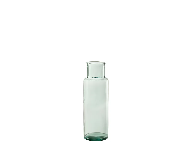 Jarrón cilíndrico de vidrio transparente de 15x15x45 cm