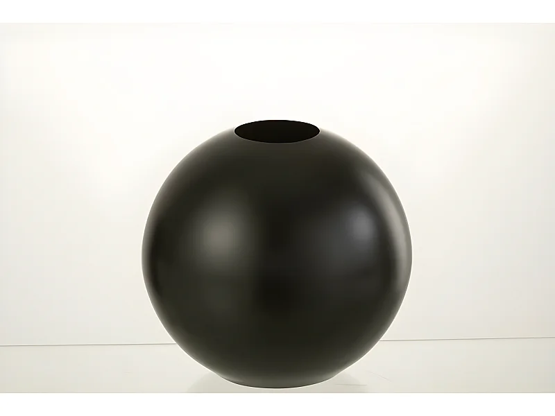 Vaso a sfera in metallo nero 20x20x19 cm