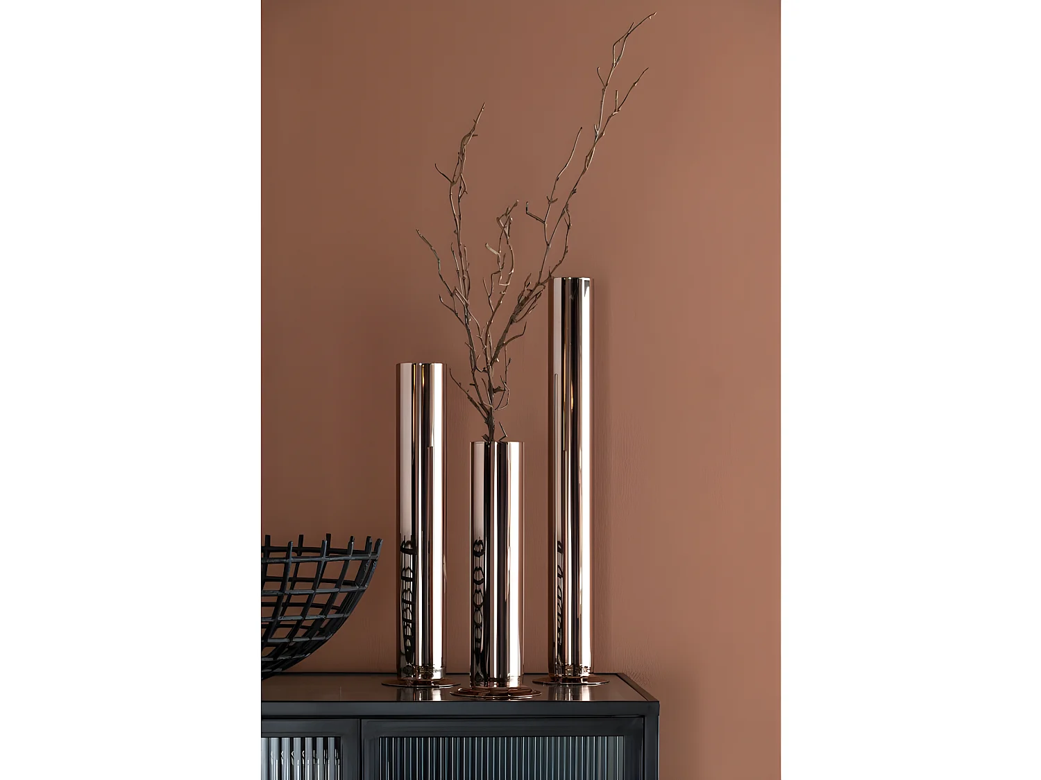 Tubo de vidrio cobre 10x10x26 cm