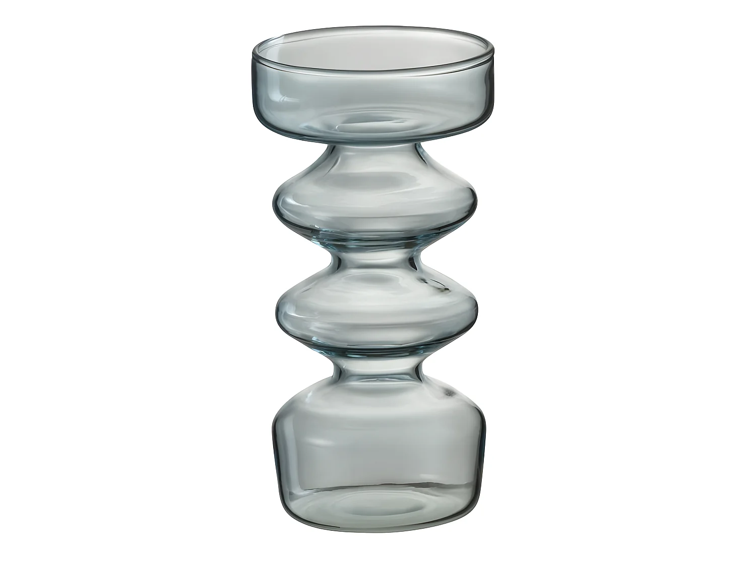 Vase en verre bleu 7x7x14 cm