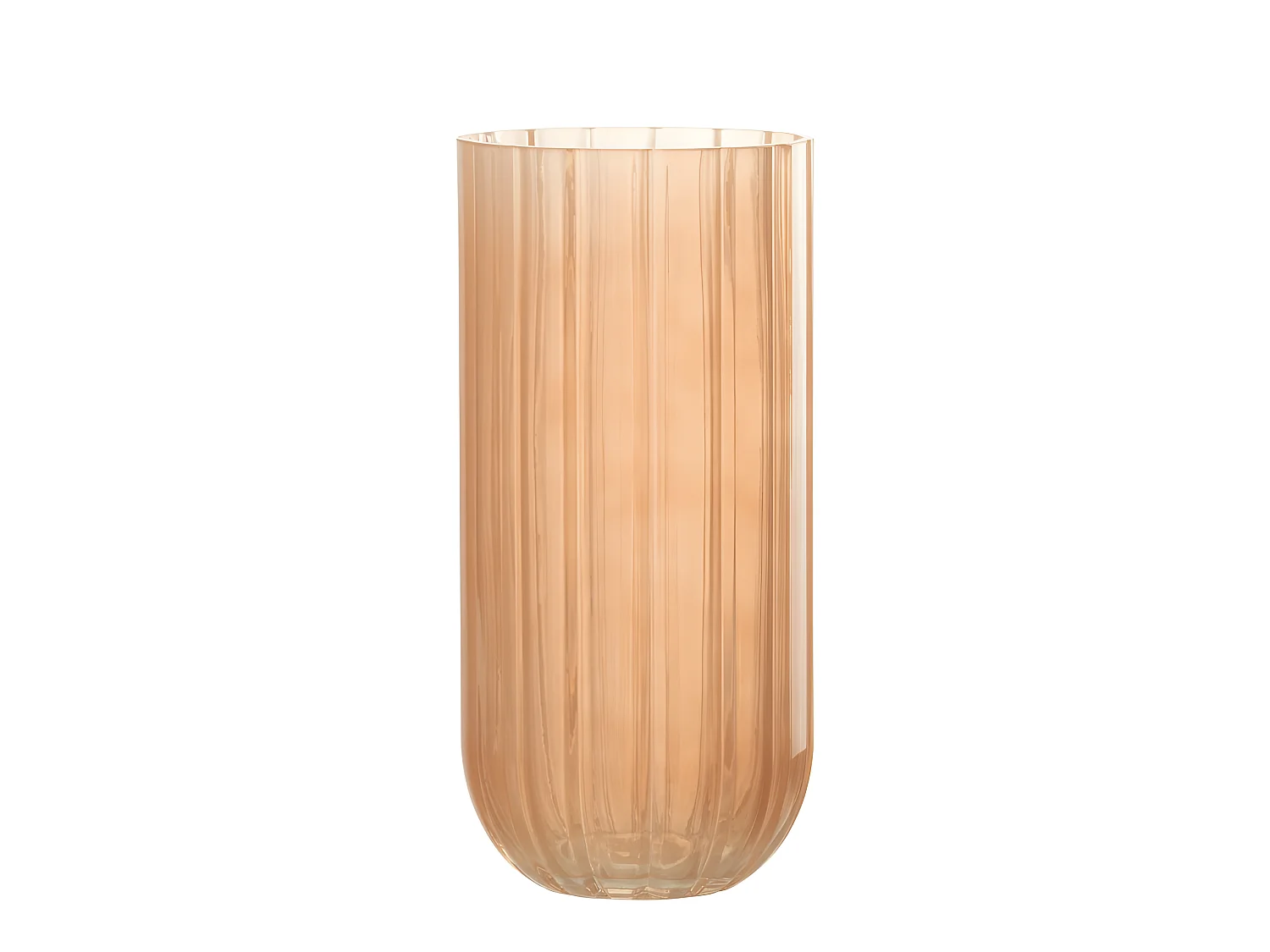 Vaso con linea in vetro rosa 12x12x25 cm