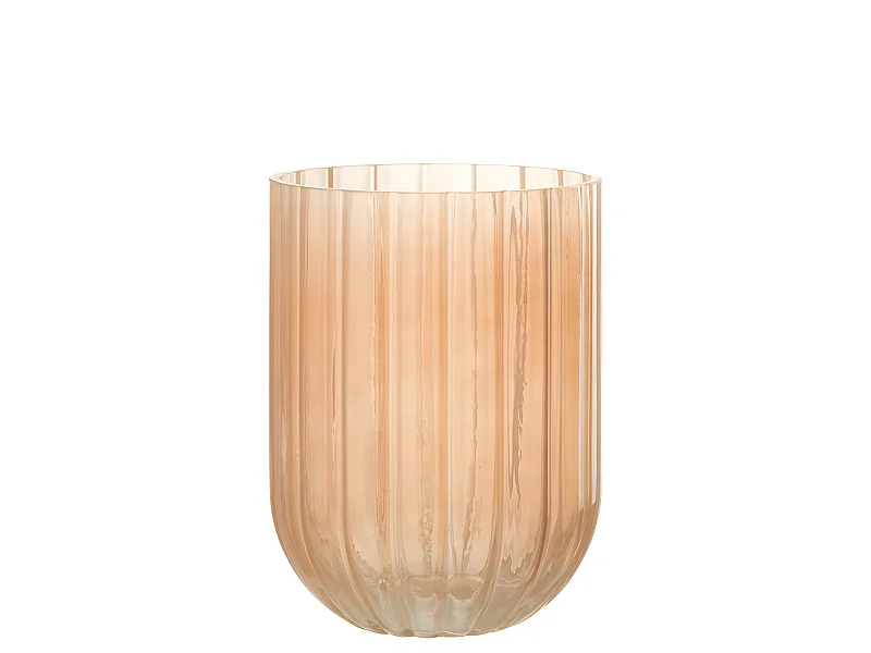 Vaso con linea in vetro rosa 15x15x21 cm