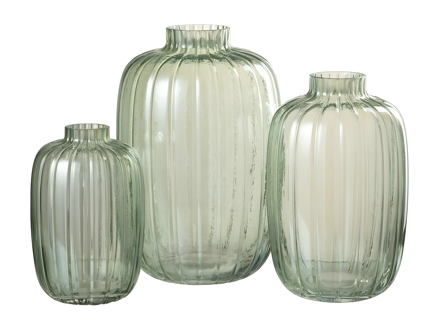 Jarrón de vidrio verde 20x20x29.5 cm