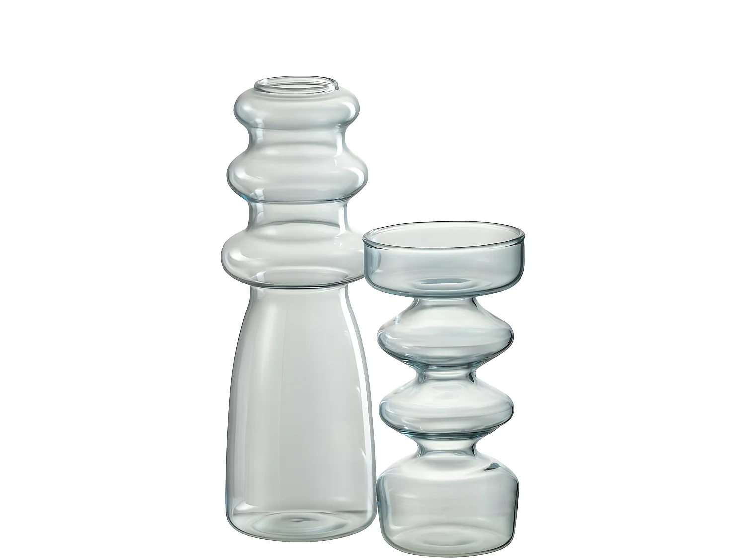 Vase en verre bleu 7x7x21 cm