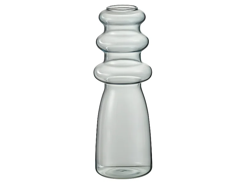 Vase en verre bleu 7x7x21 cm