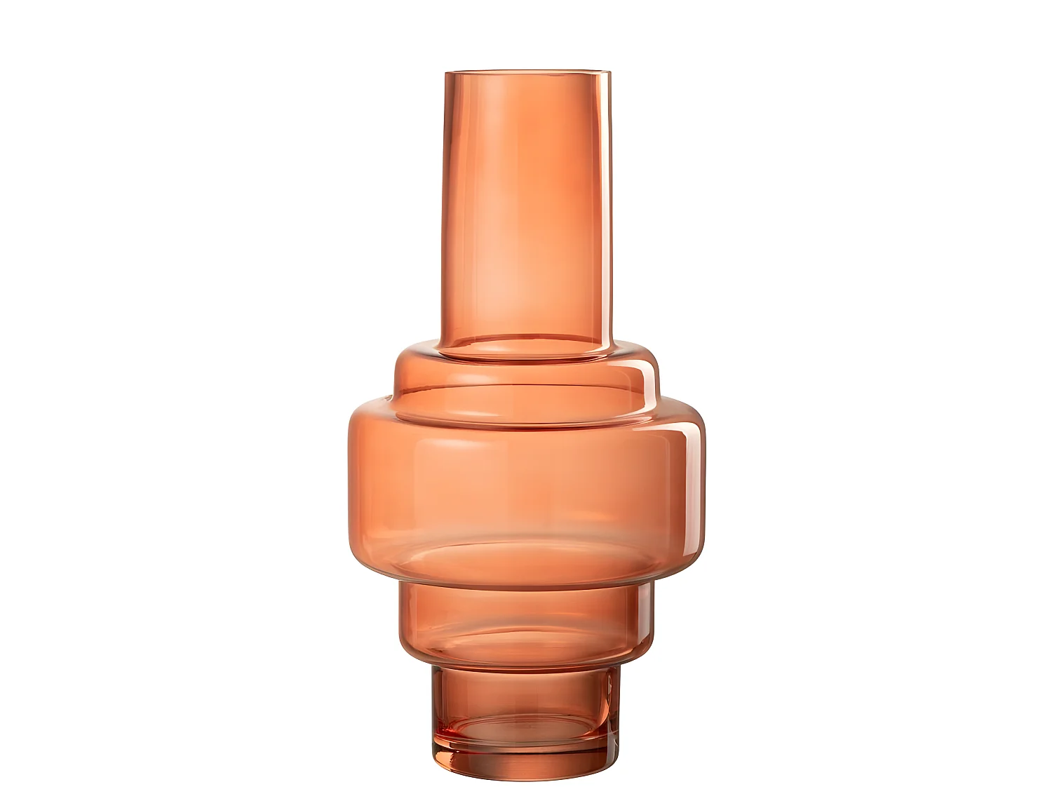 Vase escalier en verre rouge 19x19x36 cm