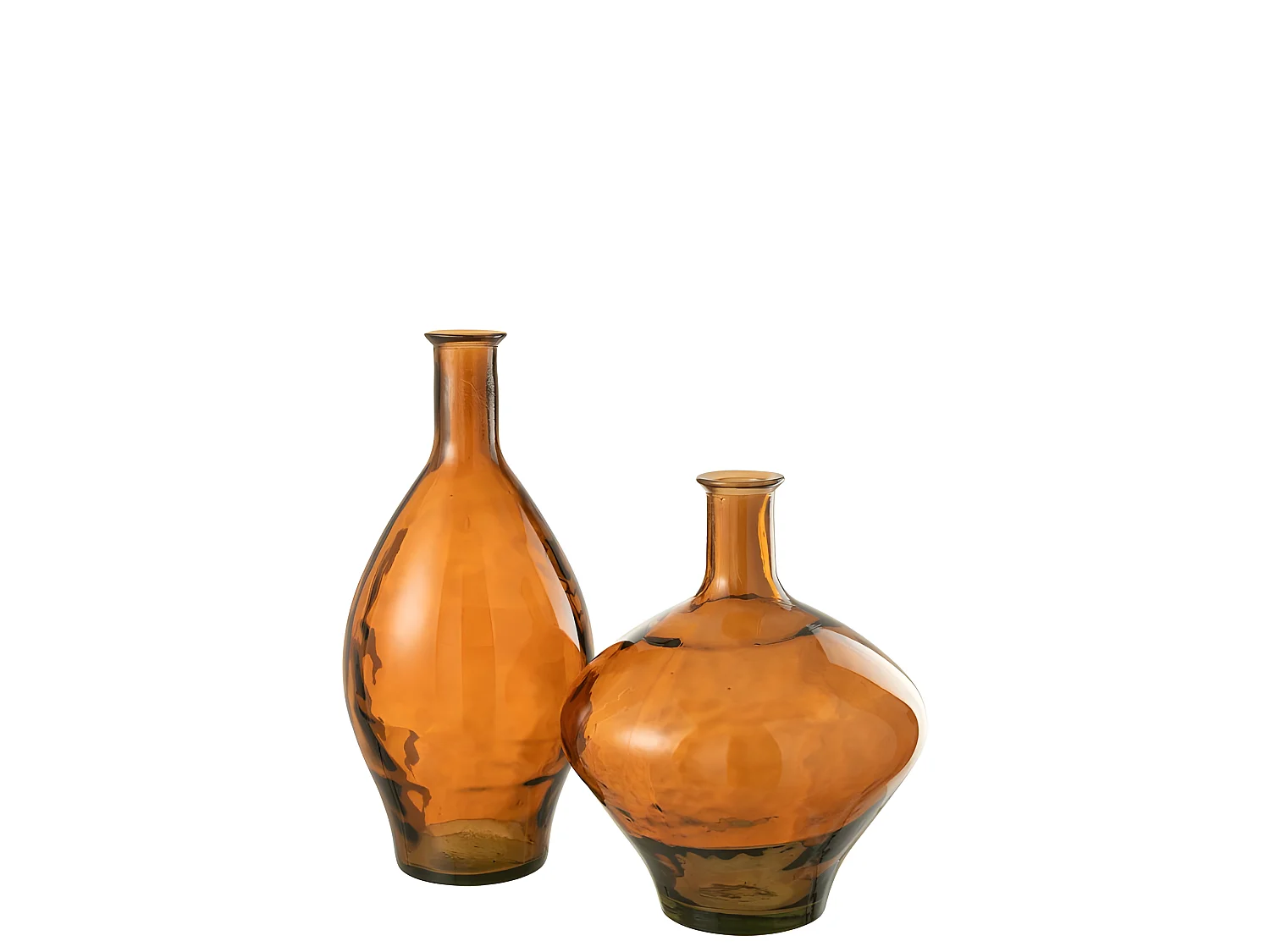 Jarrón de vidrio inflado marrón 36x36x46 cm