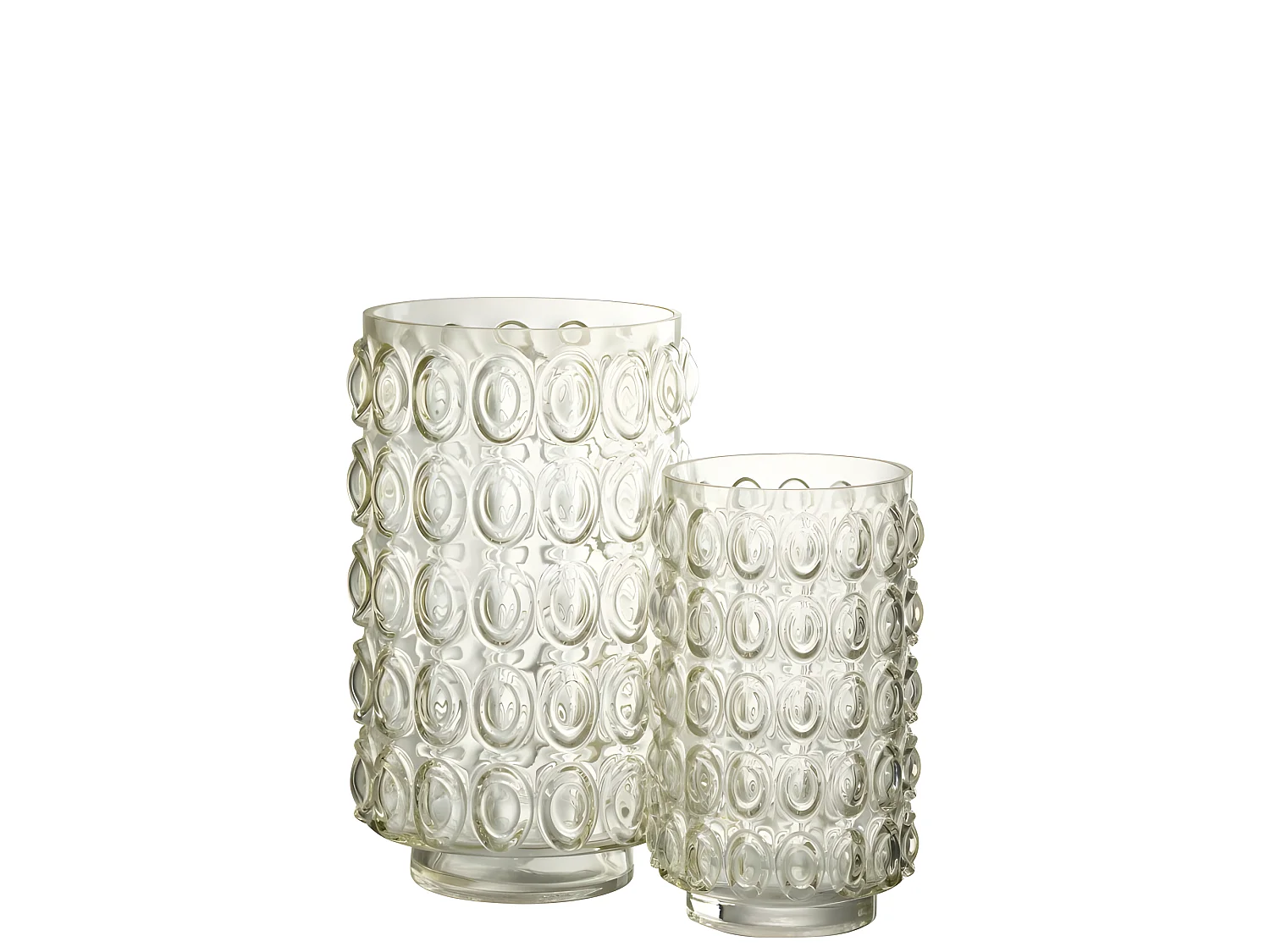 Jarrón de burbujas de vidrio amarillo 19x19x31 cm