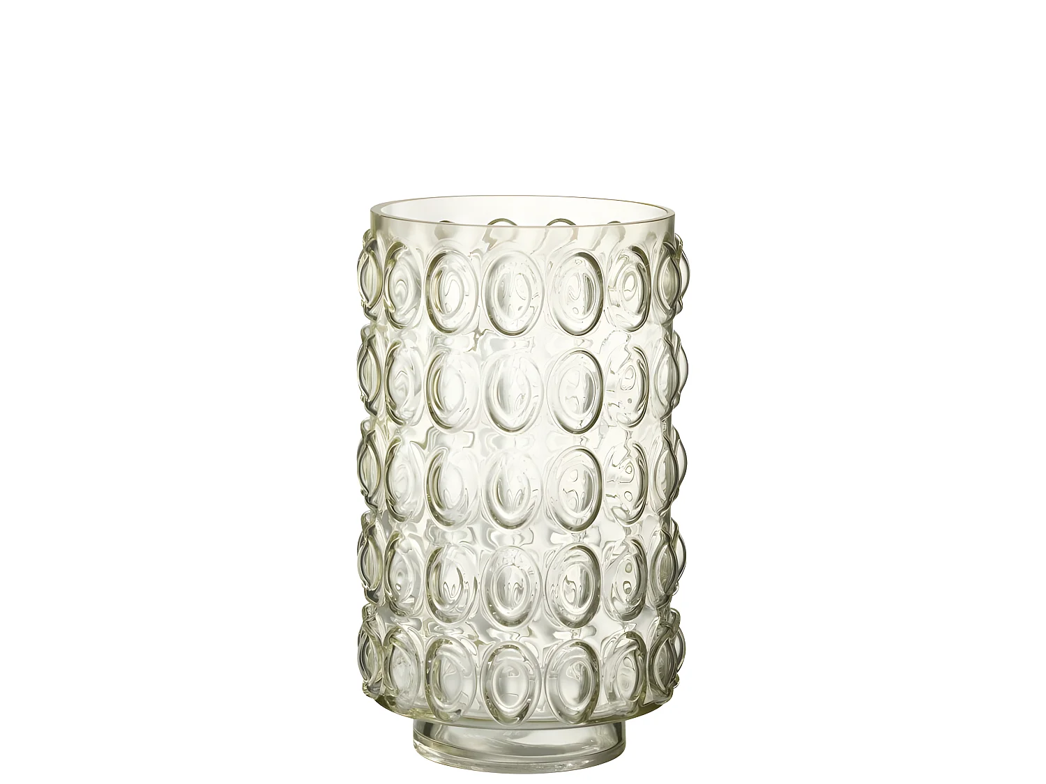 Jarrón de burbujas de vidrio amarillo 19x19x31 cm