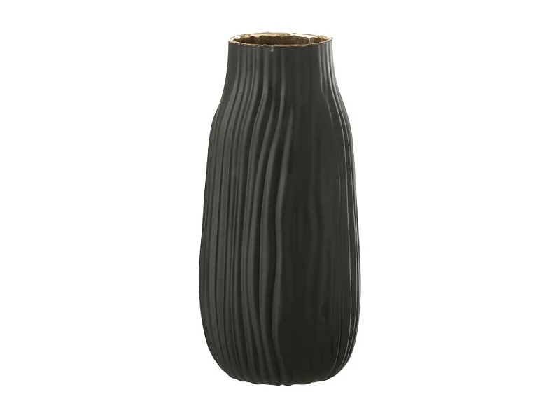 Vase en verre noir 12x12x26 cm