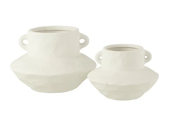 Vaso in ceramica bianca 26x26x18 cm