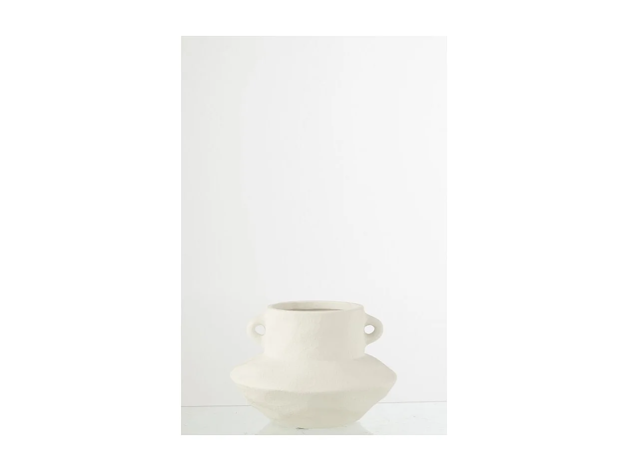Vaso in ceramica bianca 26x26x18 cm