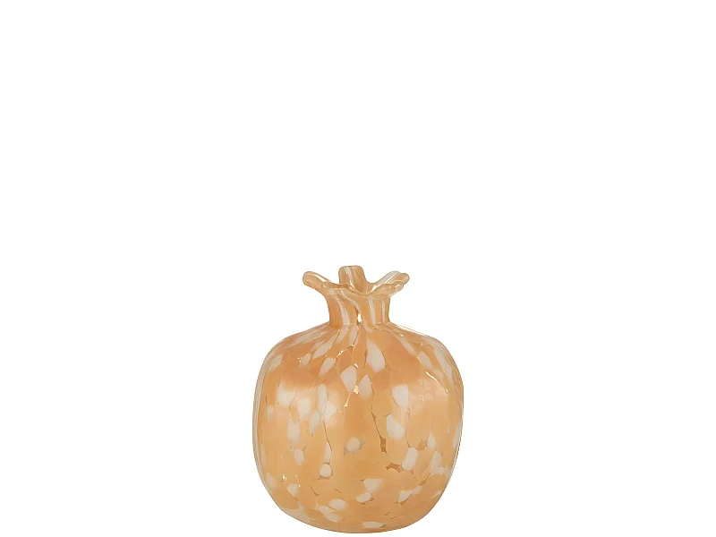 Vaso in vetro beige 14x14x16 cm