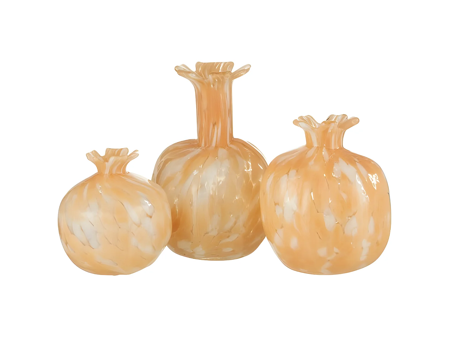 Jarrón de vidrio beige de 14x14x16 cm