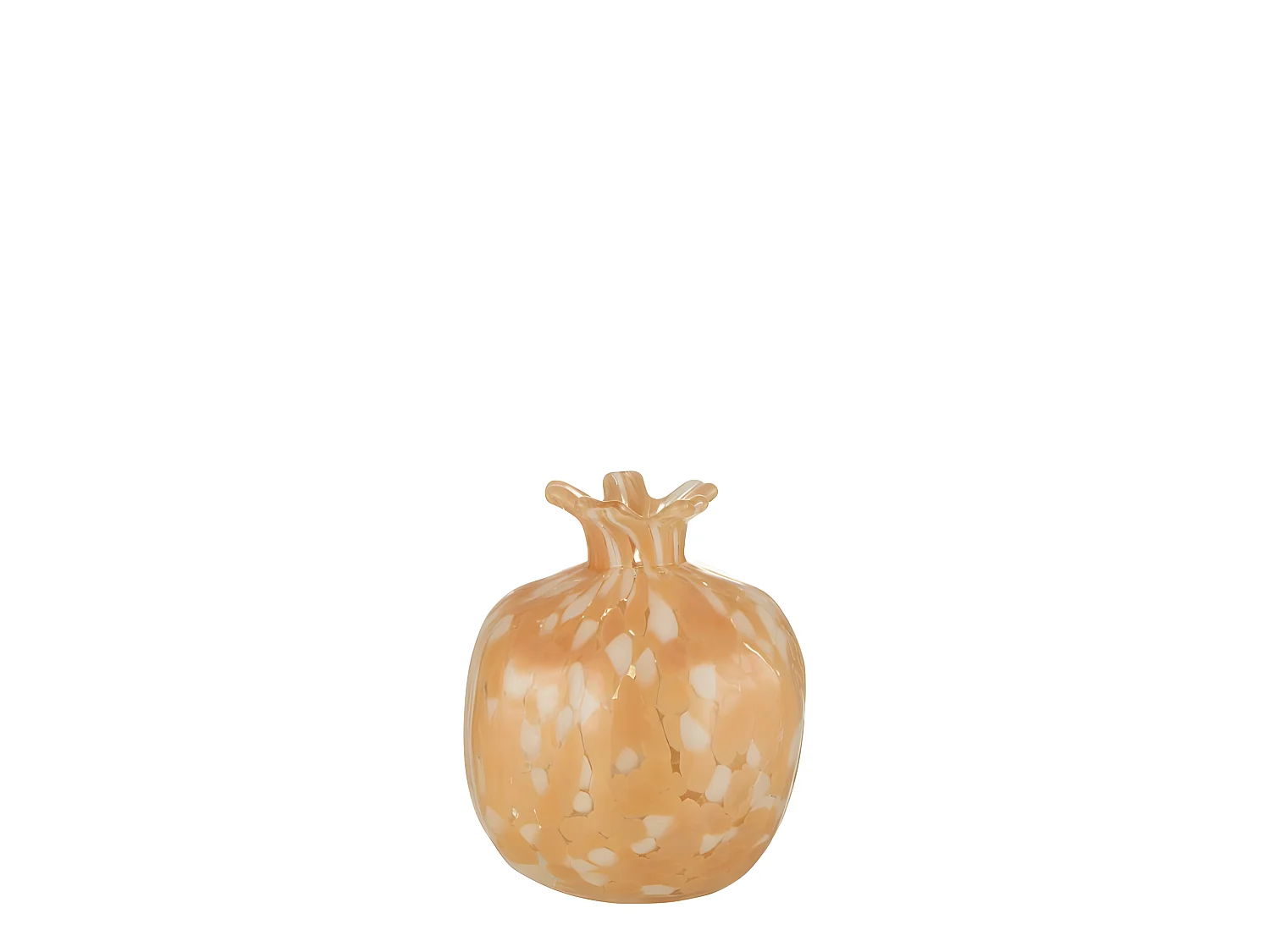 Vaso in vetro beige 14x14x16 cm