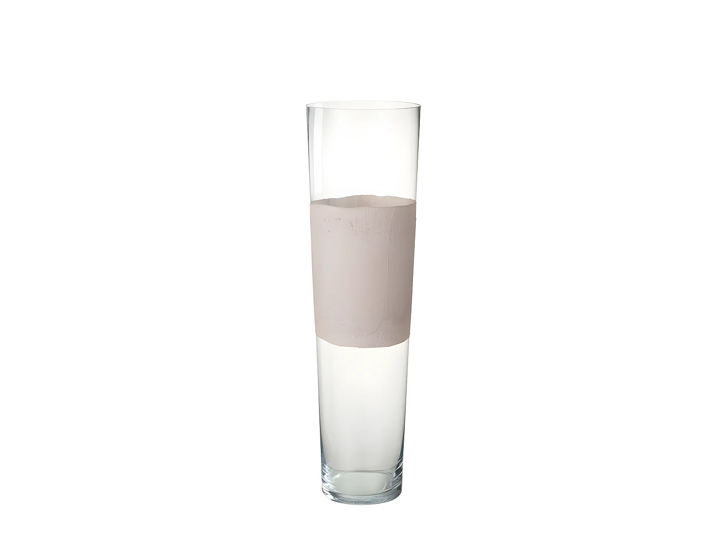 Vaso con linea in vetro rosa 17x17x60 cm
