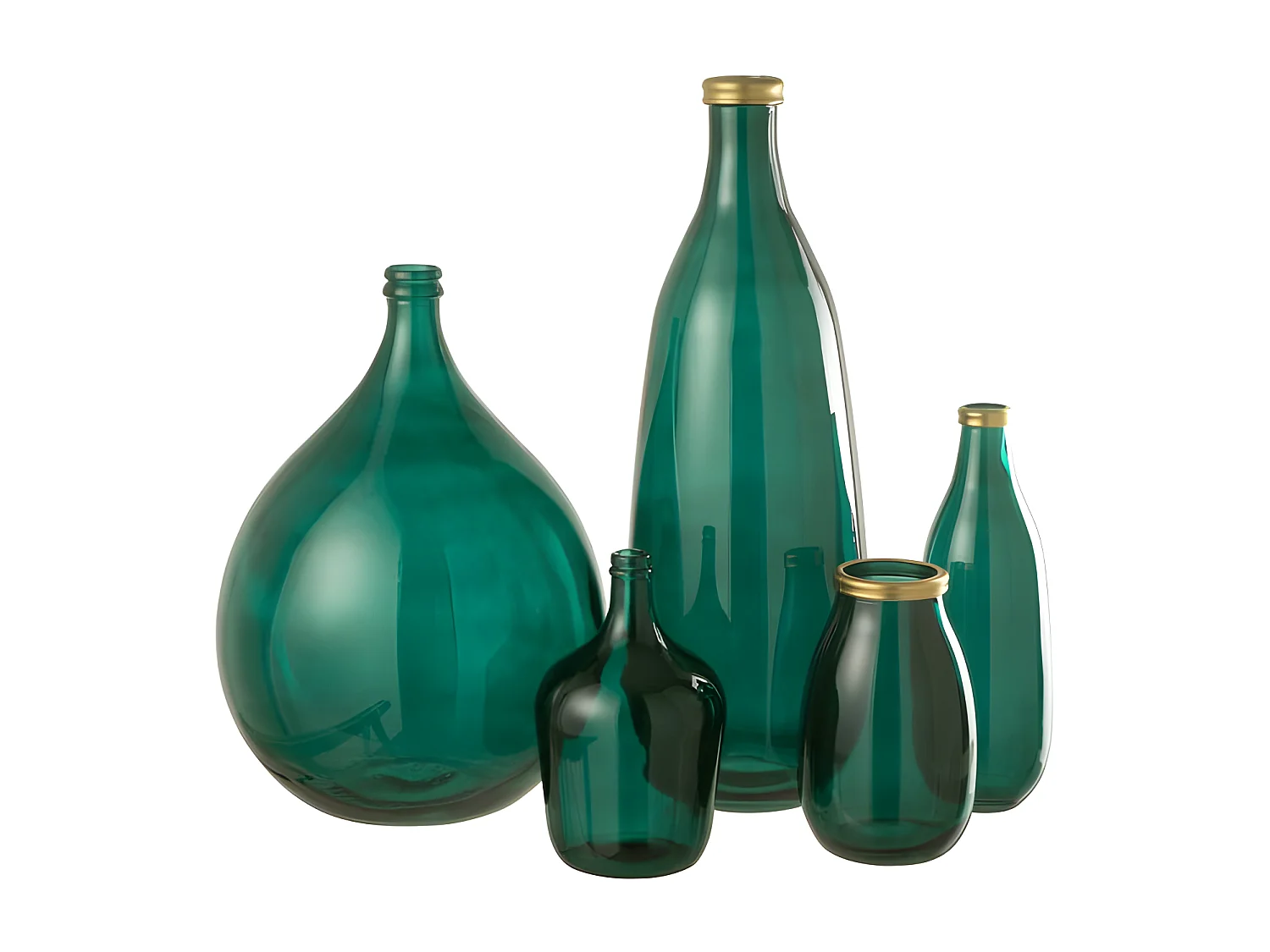 Ovale vaas van groen glas 40x40x56 cm – Elegant en modern voor interieurdecoratie