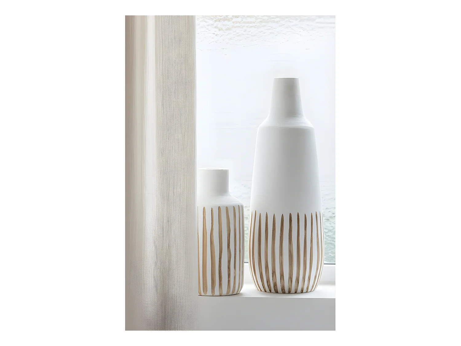 Jarrón de madera blanca de 18x18x33 cm