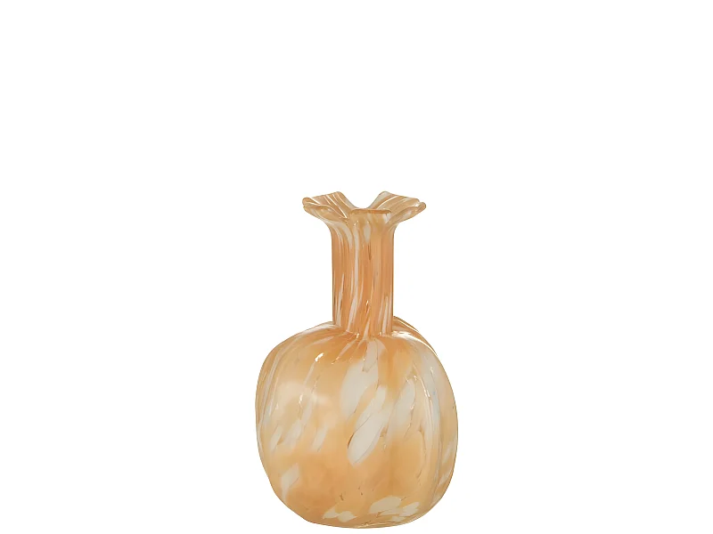 Jarrón de vidrio beige 14x14x23 cm