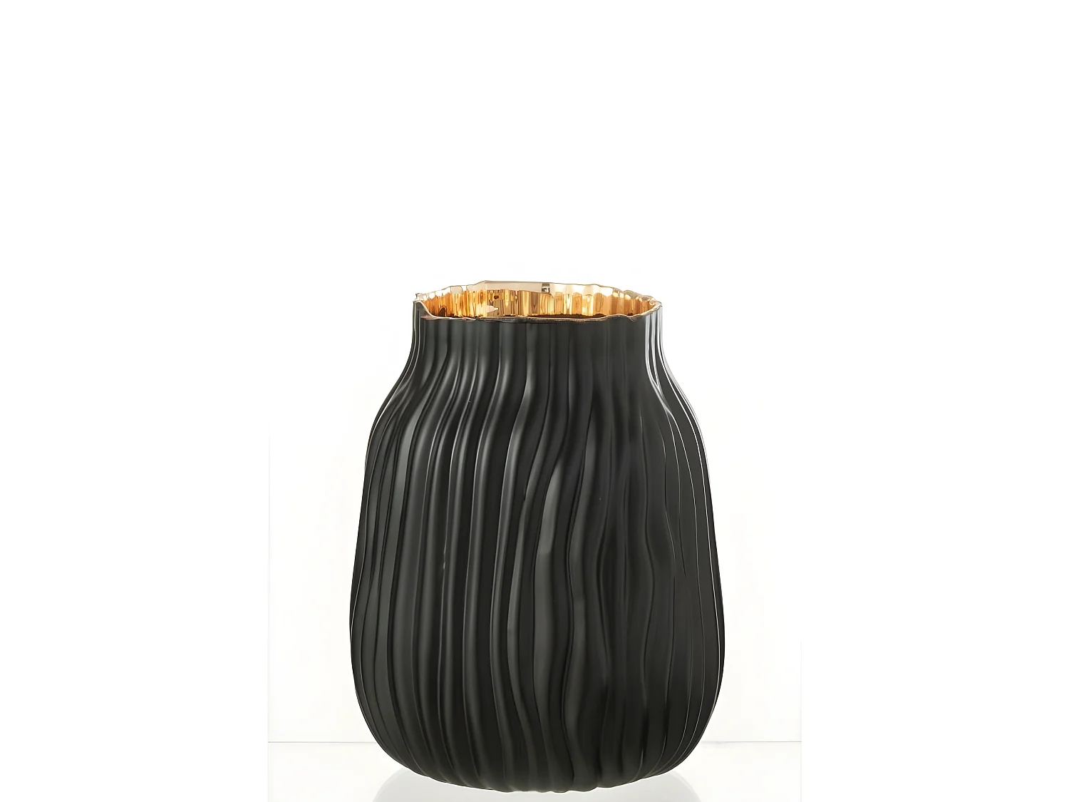 Vaso in vetro nero 16x16x20 cm