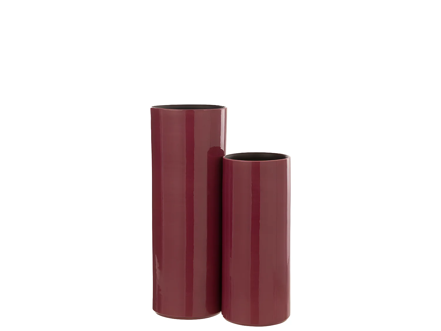 Vaso alto in ceramica fucsia 15x15x37 cm