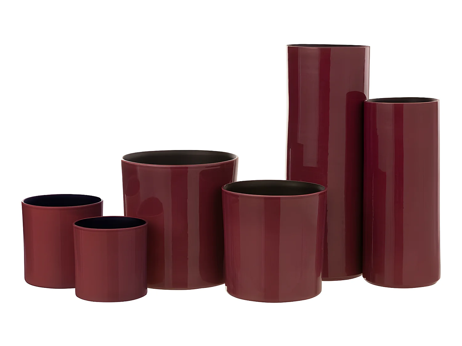 Vaso alto in ceramica fucsia 15x15x37 cm