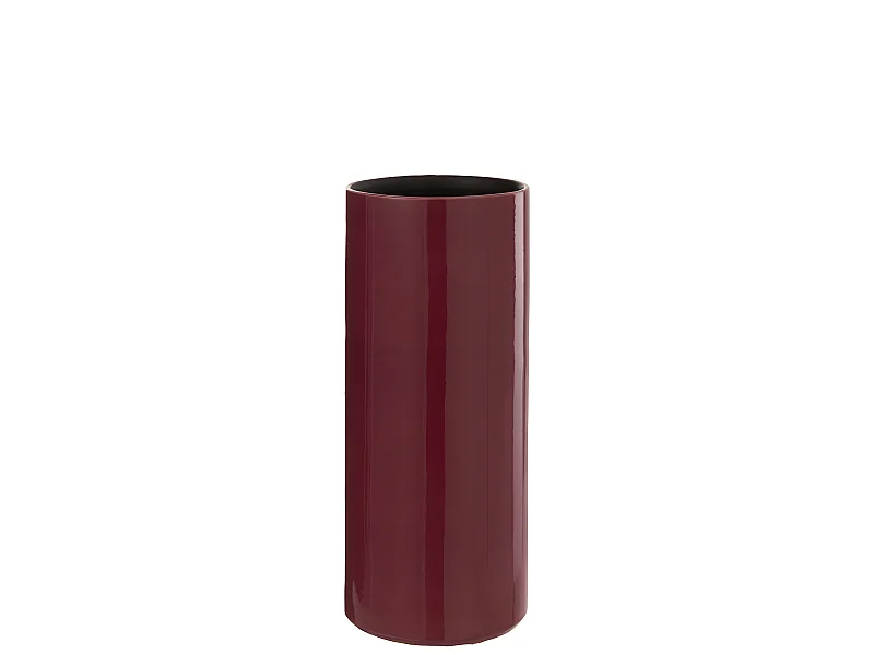 Vaso alto in ceramica fucsia 15x15x37 cm