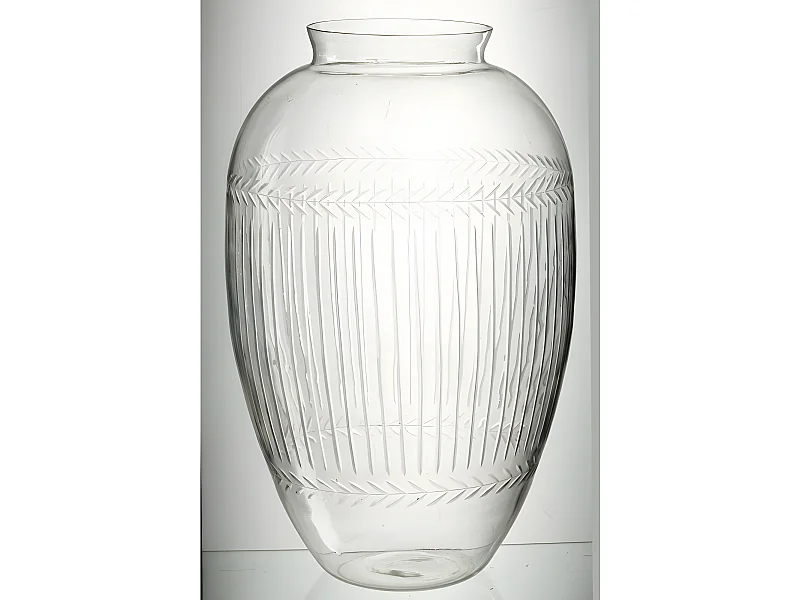 Jarrón de vidrio transparente 37x37x61 cm