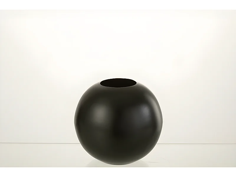 Vaso a sfera in metallo nero 15x15x14 cm