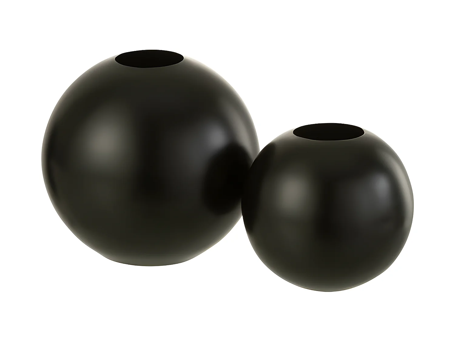 Vaso a sfera in metallo nero 15x15x14 cm