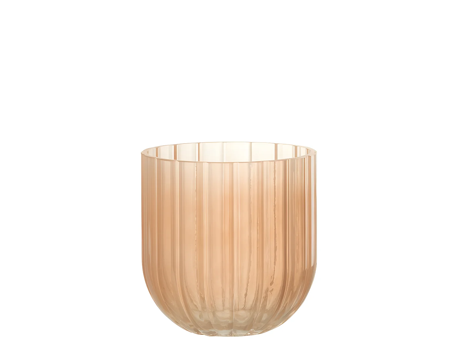 Jarrón con línea de vidrio rosa 15x15x16 cm