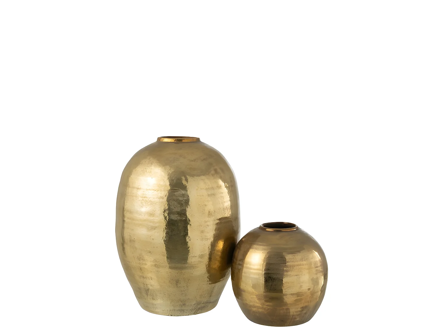 Jarrón de cerámica dorada de 30x30x28 cm