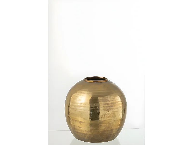 Jarrón de cerámica dorada de 30x30x28 cm