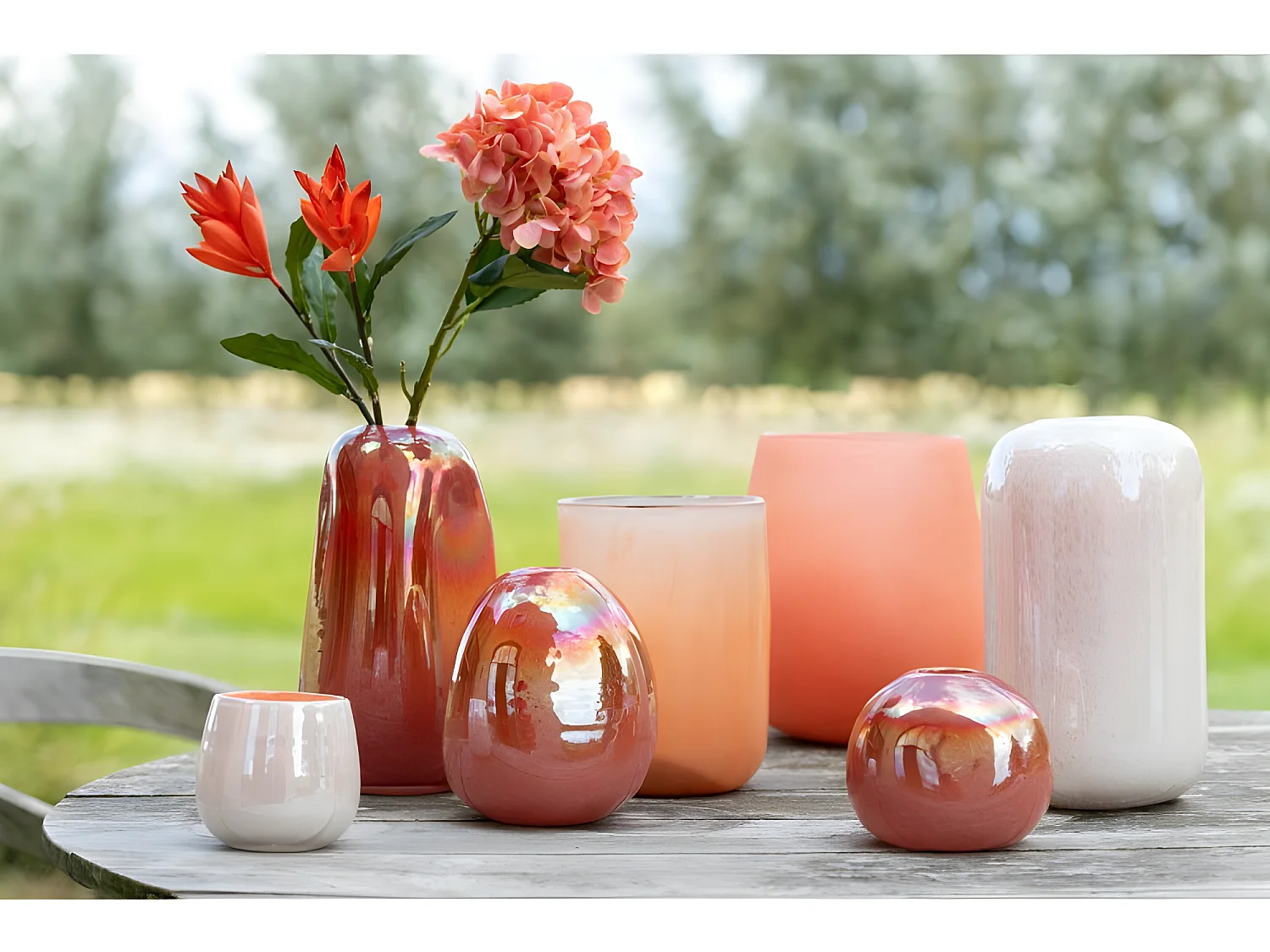 Vaso in vetro rosso 15x15x17cm