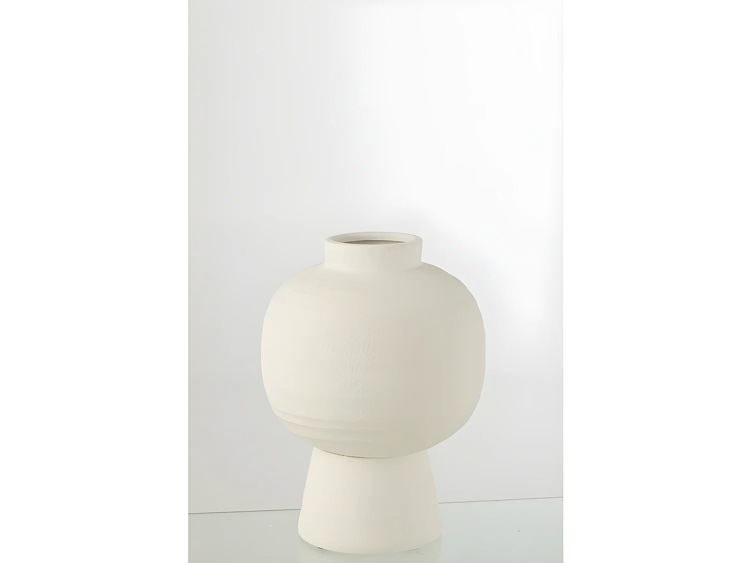 Jarrón farol de cerámica blanco 25x25x33 cm