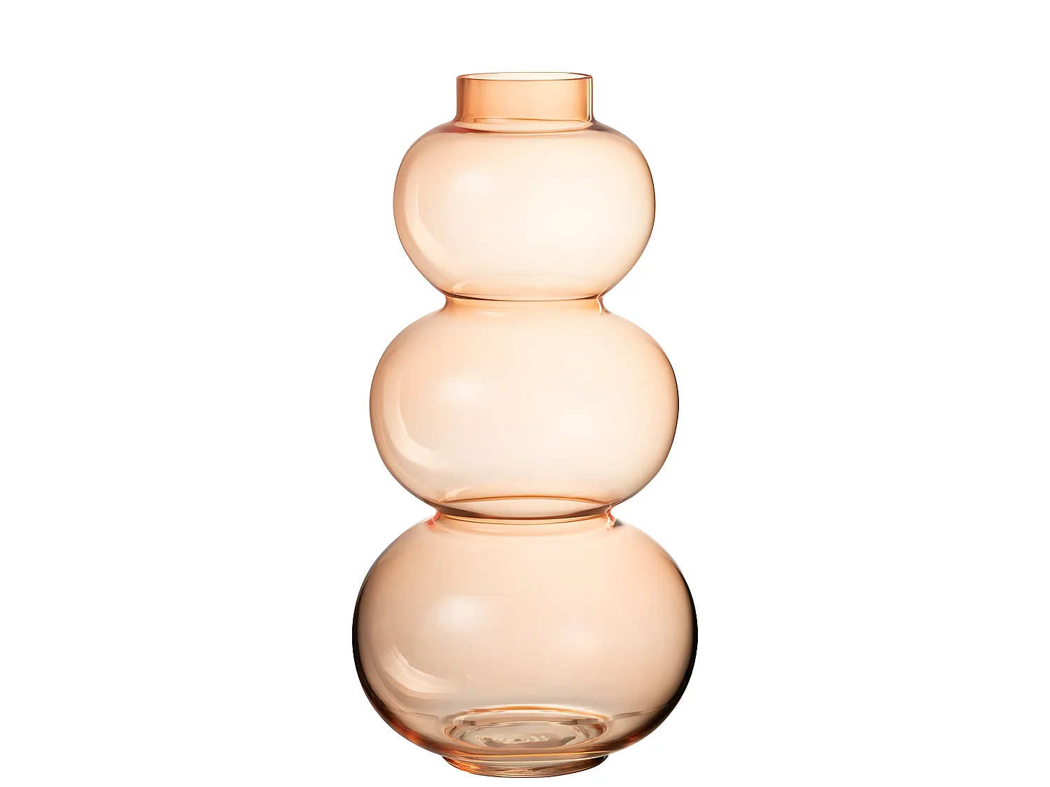 Tres bolas de vidrio naranja de 19x19x36 cm