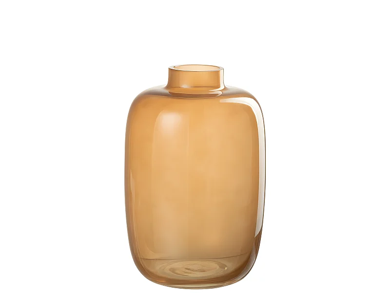 Jarrón de vidrio naranja de 14x14x22.5 cm