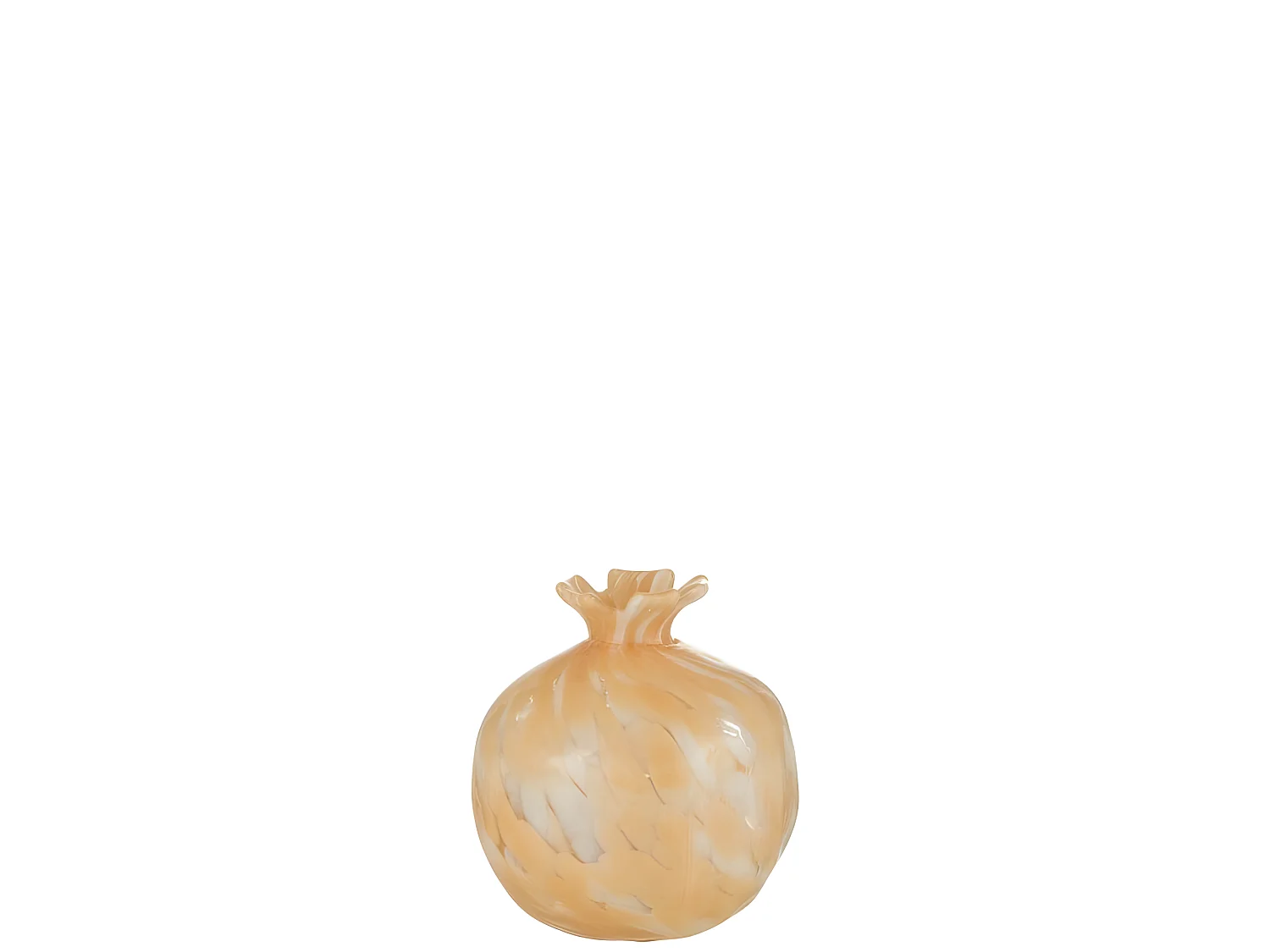 Jarrón de vidrio beige de 12x12x14 cm