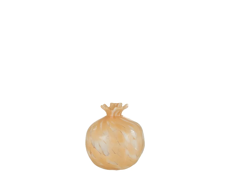 Jarrón de vidrio beige de 12x12x14 cm