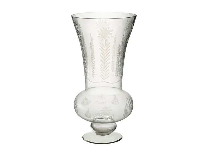 Vaso in vetro trasparente su supporto 26x26x51 cm