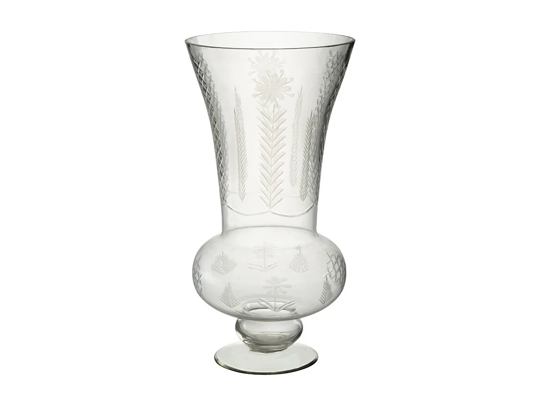 Vase sur pied en verre transparent 26x26x51 cm