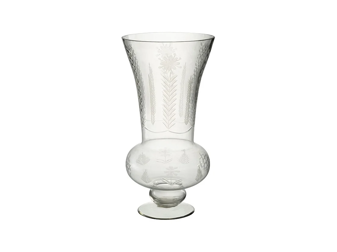 Vaso in vetro trasparente su supporto 26x26x51 cm