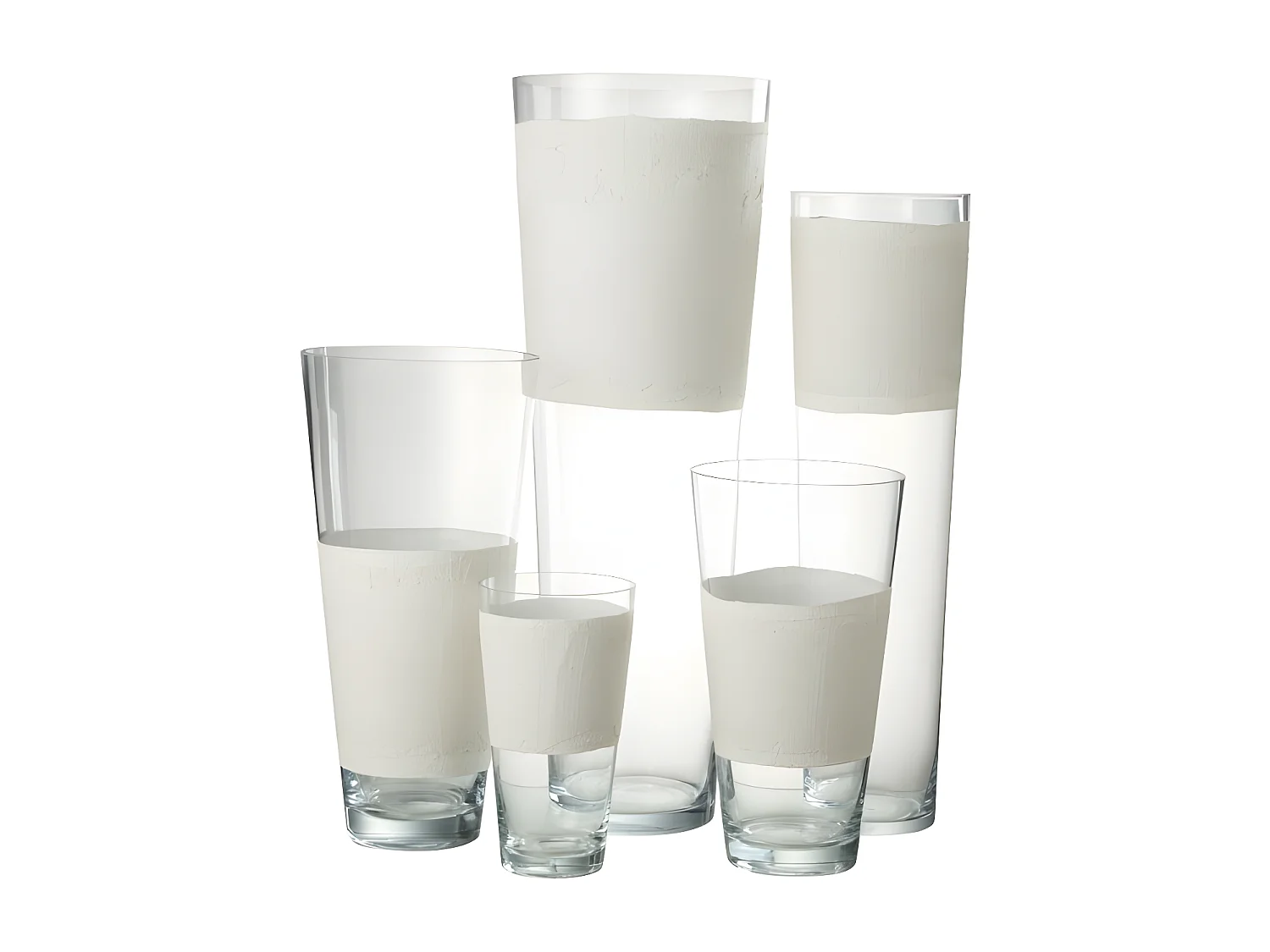 Vaso con linea in vetro bianco 25x25x70 cm