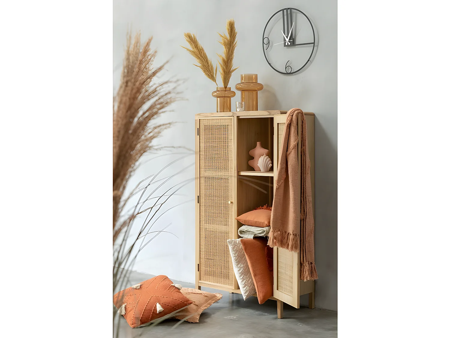 Jarrón de vidrio naranja de 18x18x20 cm